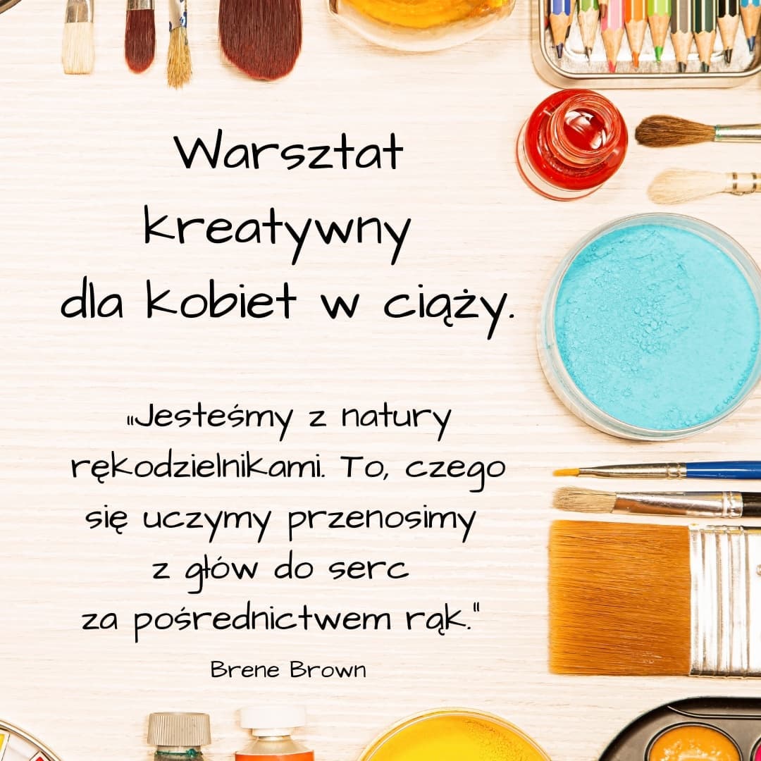 plakat na warsztat kreatywny dla kobiet w ciąży